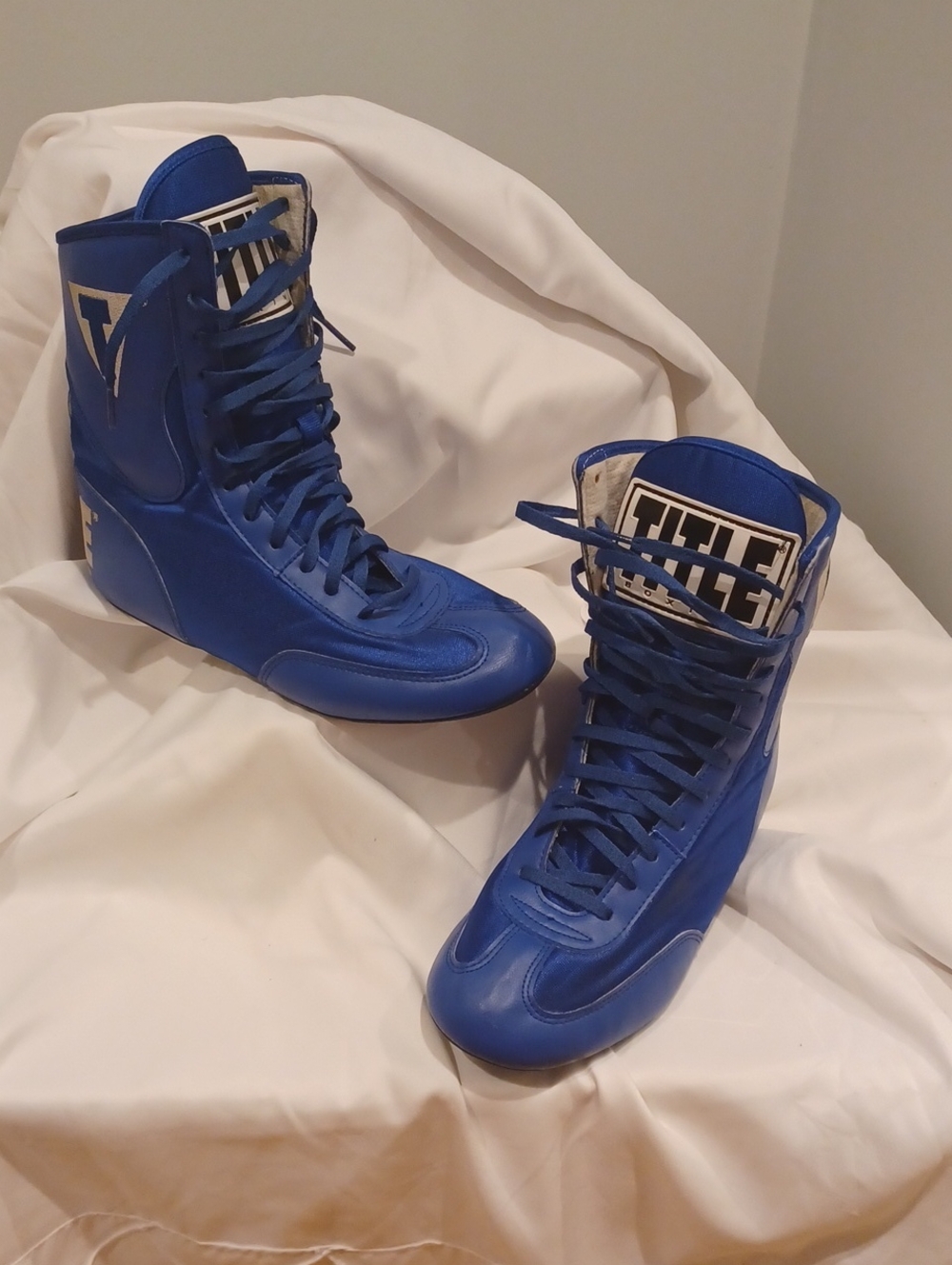 TITLE Boxing Women's Blue Lace-Up Boxing Boots